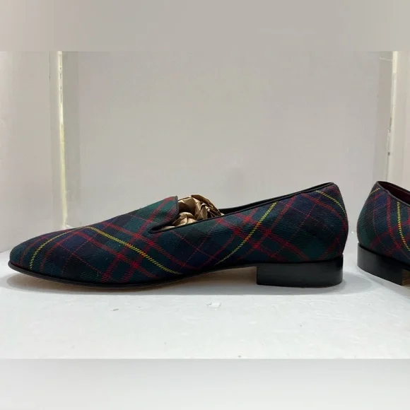 Ralph Lauren Purple Label  Collis Tartan plaid Wool Slipper Size 10D - Picture 6 of 13